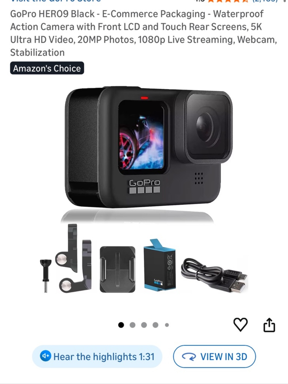 GoPro Black Action Camera with Accessories